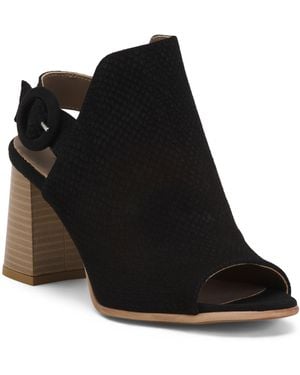 TJ Maxx Suede Gwen Heels For Leather/Suede - Black