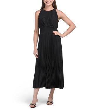 TJ Maxx Pleated Midi Dress For Polyester - Black