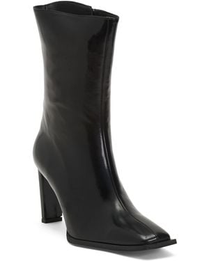 TJ Maxx Leather Booties With Wrapped Heel For - Black