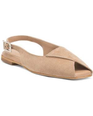 TJ Maxx Suede Peep Toe Slingback For - Natural