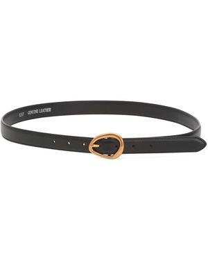 TJ Maxx Leather Belt With Asymmetrical Buckle For Leather - Black