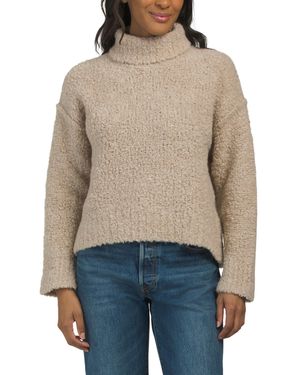 TJ Maxx Italian Super Luxe Boucle Turtleneck Sweater, Wool/Alpaca - Blue