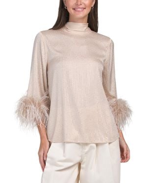 TJ Maxx Silk Blend Claire Heatfix Blouse For Spandex - Natural
