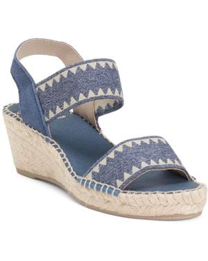 TJ Maxx Ava Wedge Sandals For Suede - Blue
