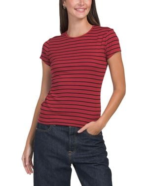 TJ Maxx Joy Stripe T-Shirt For Spandex/Modal/Cotton - Red