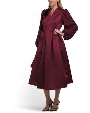 TJ Maxx Long Sleeve 3D Applique Dress For Spandex/Polyester - Red