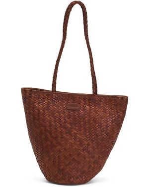 TJ Maxx Leather Arlington Woven Bucket Bag For - Brown