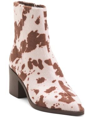TJ Maxx Cow Print Booties For Suede - Pink