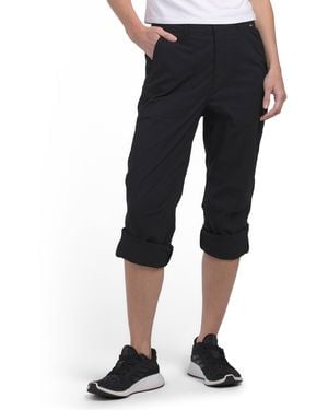 TJ Maxx Rollable Cuff Aspin Capri Pants, Nylon/Spandex - Black