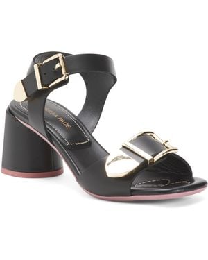 TJ Maxx Leather Wrapped Heeled Sandals For Leather - Black
