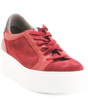 TJ Maxx Leather And Suede Maude Sneakers For Leather/Suede - Pink