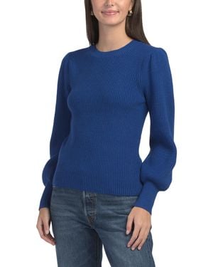 TJ Maxx Oversized Sleeve Pull Over Sweater, Nylon/Polyester/Viscose - Blue