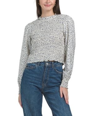 TJ Maxx Airy Ditsy Floral Top For Polyester/Rayon - Blue