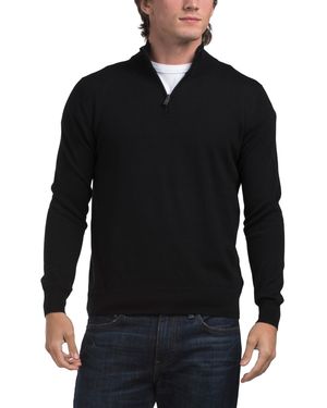 TJ Maxx Extra Fine Merino Wool Quarter Zip Sweater For - Black