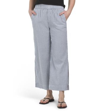 TJ Maxx Seersucker Cover-Up Pants For Cotton/Rayon - Gray