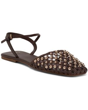 TJ Maxx Leather Inali Ankle Wrap Mules For Leather - Brown
