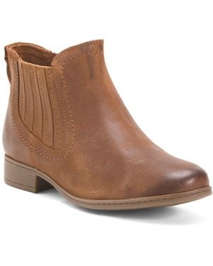 TJ Maxx Leather Crosbie Panel Comfort Boots For - Brown