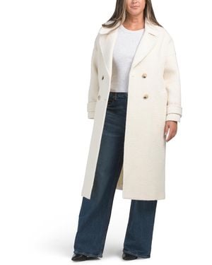 TJ Maxx Virgin Wool Blend Coat, Polyester/Wool/Viscose - White