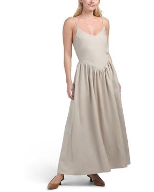 TJ Maxx Melinda Linen Blend Dress For Cotton/Polyester/Linen - Gray