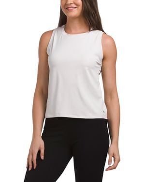 TJ Maxx Soft Touch Tank Top With Rib Back For Spandex/Polyester - White