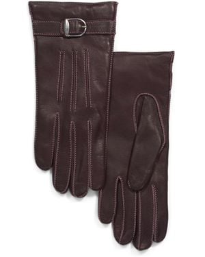 TJ Maxx Leather Gloves With 3 Cords Belt N Buck Contrast Stitch For Nylon/Leather/Wool - Brown
