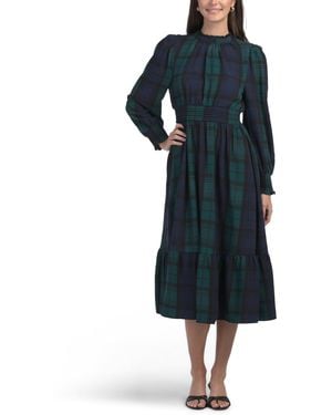 TJ Maxx Plaid Maxi Dress For Spandex/Polyester - Blue