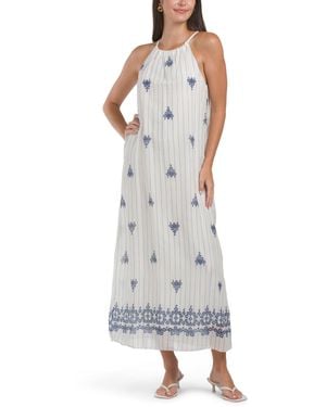 TJ Maxx Halter Neck Maxi Dress For Cotton/Viscose - Gray