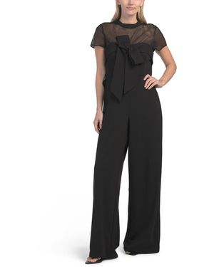 TJ Maxx Short Sleeve Illusion Jumpsuit For Spandex/Polyester - Black