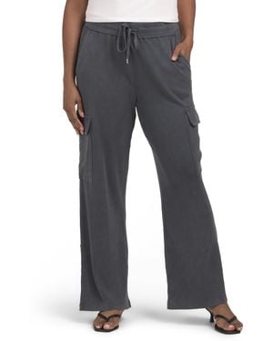 TJ Maxx Drawstring Pants With Cargo Pockets For Spandex/Cotton - Blue
