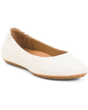 TJ Maxx Leather Mollie Comfort Ballerina Flats For - White