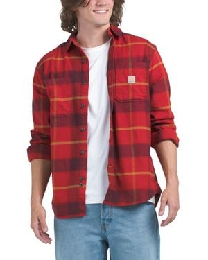TJ Maxx Relax Fit Flannel Shirt For Cotton - Red