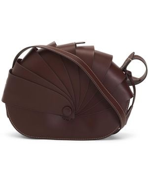 TJ Maxx Leather Oval Fan Crossbody With Smooth Bottom For Leather - Brown