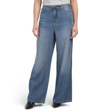 TJ Maxx Drawstring Waist Wide Leg Jeans For - Blue
