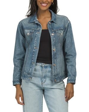 TJ Maxx Knit Denim Relaxed Jean Jacket, Cotton/Polyester - Blue