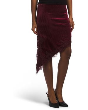 TJ Maxx Lace Trim Velvet Skirt For Nylon/Spandex/Polyester - Red