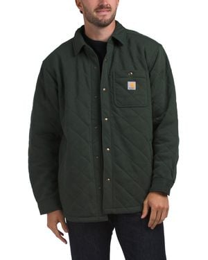 TJ Maxx Loose Fit Quilted Snap Front Shirt Jacket For Cotton/Polyester - Gray