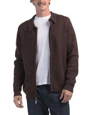 TJ Maxx Full Zip Collared Sweater Jacket For Nylon/Polyester/Rayon - Gray