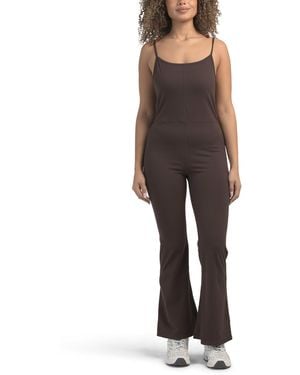 TJ Maxx Flare Leg Jumpsuit, Nylon/Spandex - Brown
