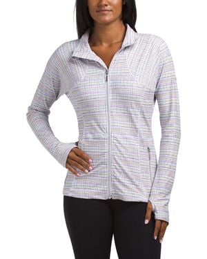 TJ Maxx Rosie Base Layer Full Zip Top For Spandex/Polyester - Gray