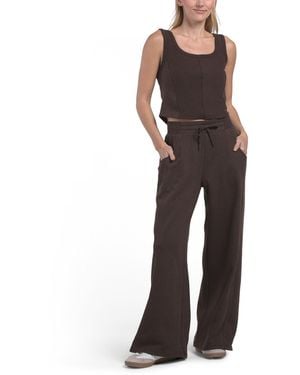 TJ Maxx 2Pc Baby Terry Somers Corset Tank Top And Baby Fleece Wide Leg Pants, Spandex/Cotton/Polyester - Multicolor