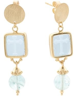 TJ Maxx 18Kt Plated Victorian Cameo Earrings - White