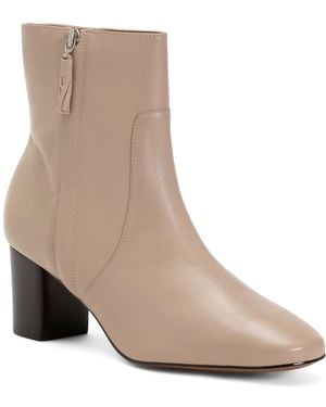 TJ Maxx Leather Eleanor Side Zip Booties For - Natural