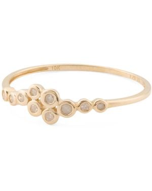 TJ Maxx 10Kt Diamond Bezel Cluster Ring, Diamond - White