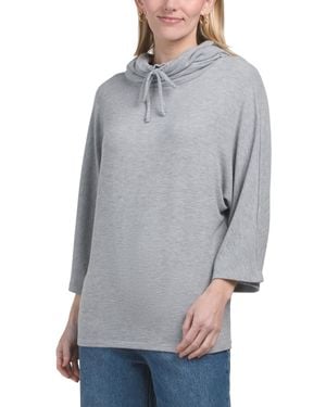 TJ Maxx Charlie Turtleneck Drop Elbow Sleeve Top For Spandex/Polyester/Rayon - Gray