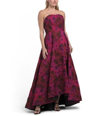 TJ Maxx Strapless Floral Jacquard Gown For Polyester - Purple