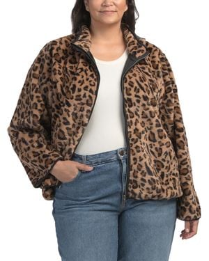 TJ Maxx Plus Faux Fur Jacket For Polyester - Brown