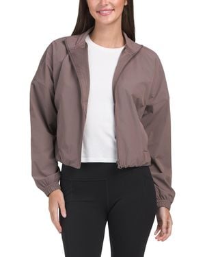 TJ Maxx Stretch Woven Bubble Hem Jacket For Nylon/Spandex/Polyester - Gray