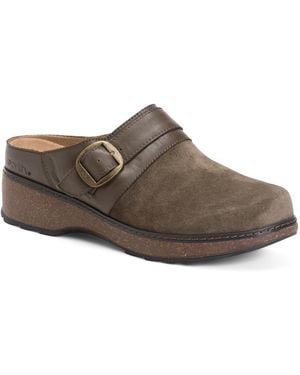 TJ Maxx Wide Suede And Leather Kulla Clogs For Leather/Suede - Brown
