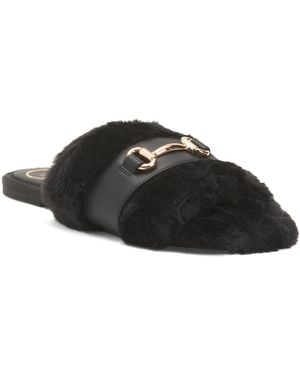 TJ Maxx Hanni Faux Fur Slide Sandals For - Black