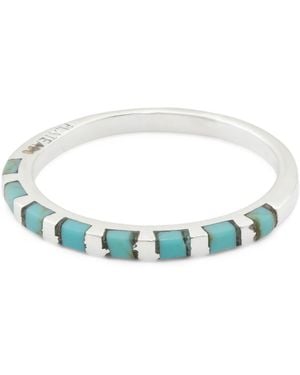 TJ Maxx Sterling Plated Inlay Ring - Blue